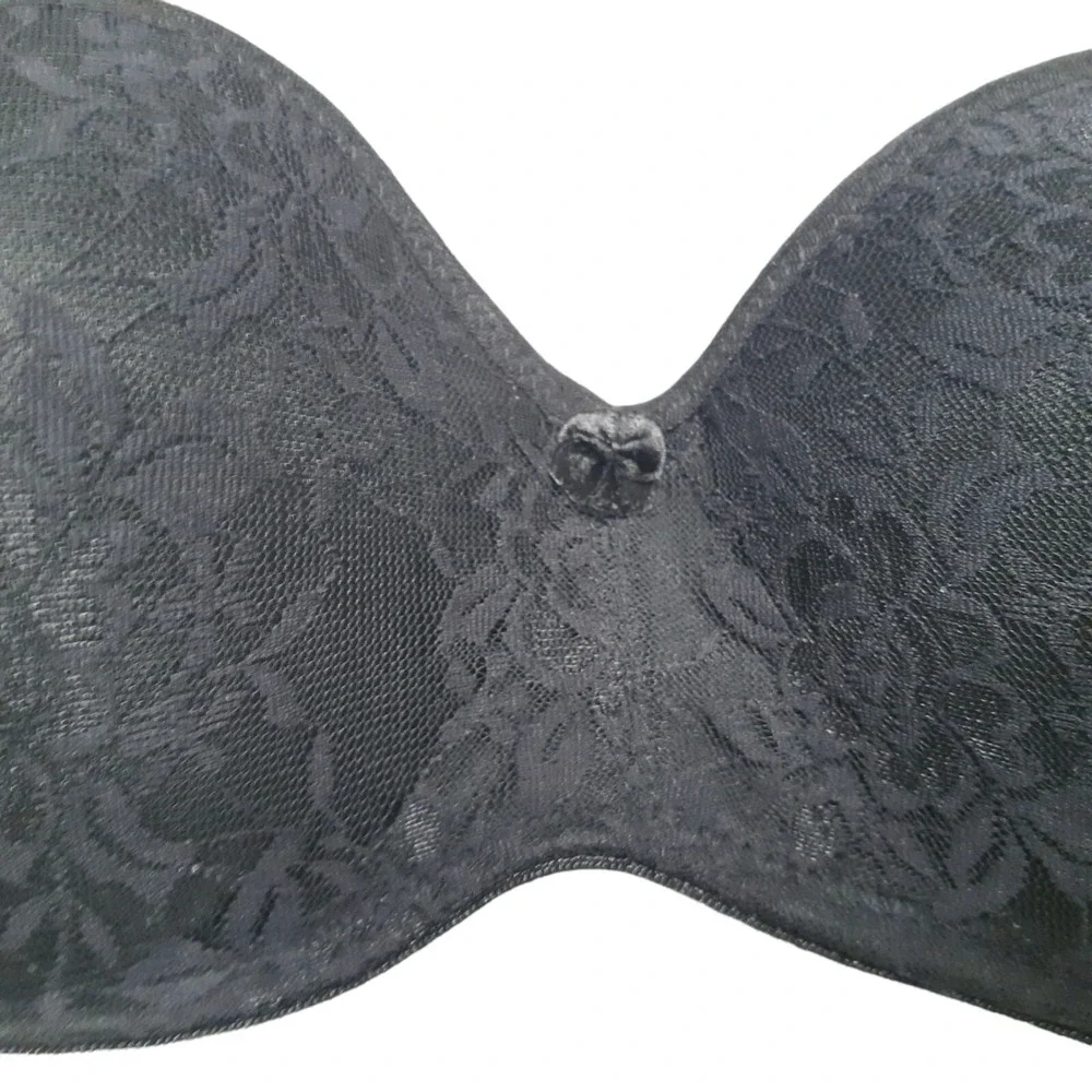 Rene Rofe Bra 36B Black Strapless Floral Lace Padded Underwired‎ Womens - Picture 6 of 11